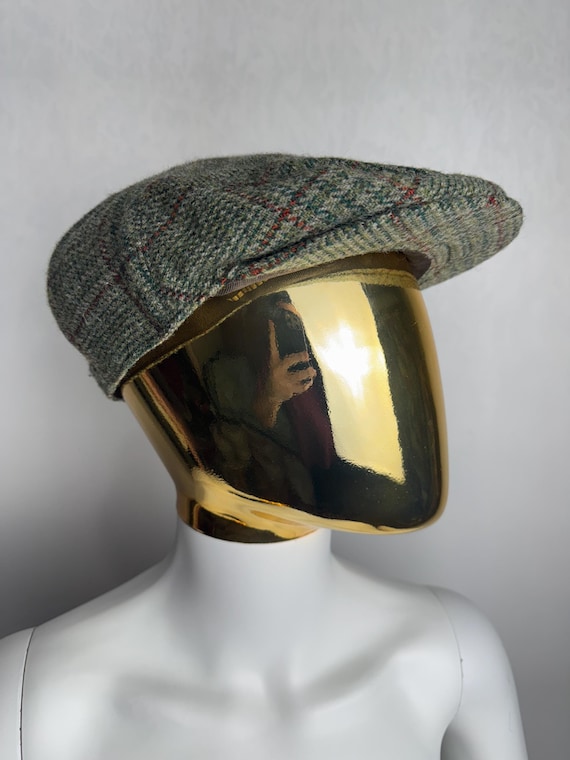 Tweed Flat Cap, Wool Newsboy Hat, Peaky Blinders Cap, Green Paddy