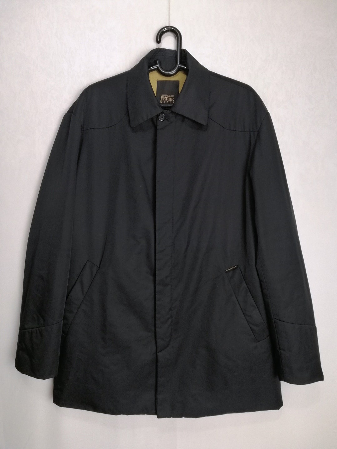 ジャケット・アウター XL90s Gianfranco Ferre 100%cashmere coat GIANFRANCO FERRE Mens Jacket, 90s Black Polyester Coat, Designer