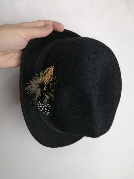 Austrian Wool Fedora, Tyrol Feather Felt Hat, Tra… - image 6