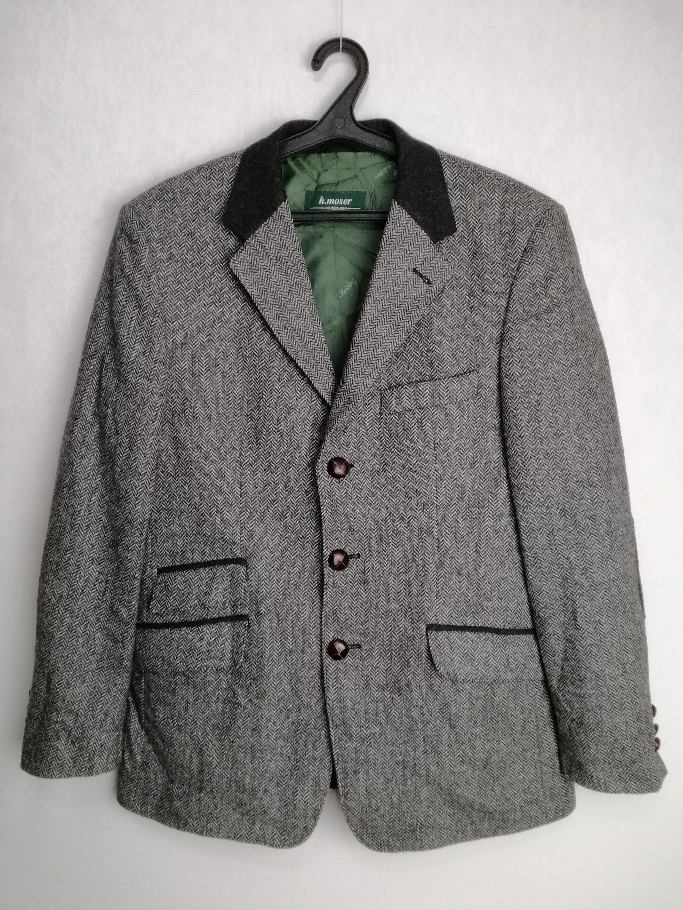 美品 80s~90s VINTAGE オーストリア製 h.moser ジャケット 80s 90s vintage デザインレザージャケット 本革 羊革 短丈 茶色