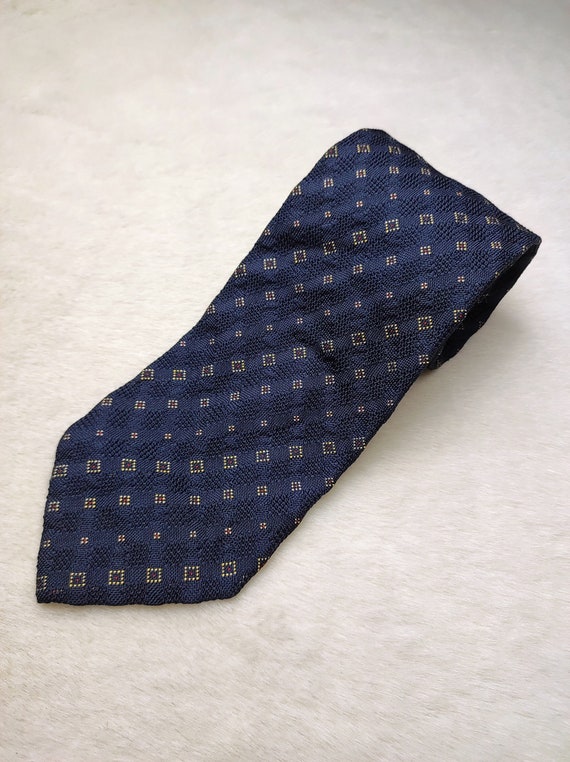 BALLY Vintage Silk Tie, Geometric Pattern Necktie,