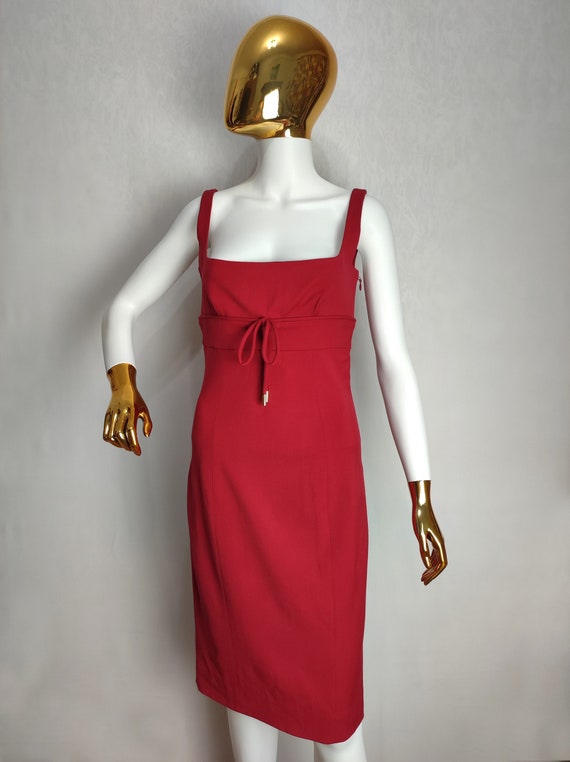 DSQUARED2 Little Red Dress, Sleeveless Wool Midi Dress DSQUARED2 Little Red Dress, Sleeveless Wool Midi Dress