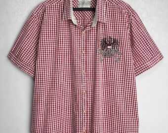 Camisa Trachten para hombre, camisa tradicional alpina, camisa austriaca de manga corta, camisa folclórica Oktoberfest, camisa tirolesa bávara, talla XXL