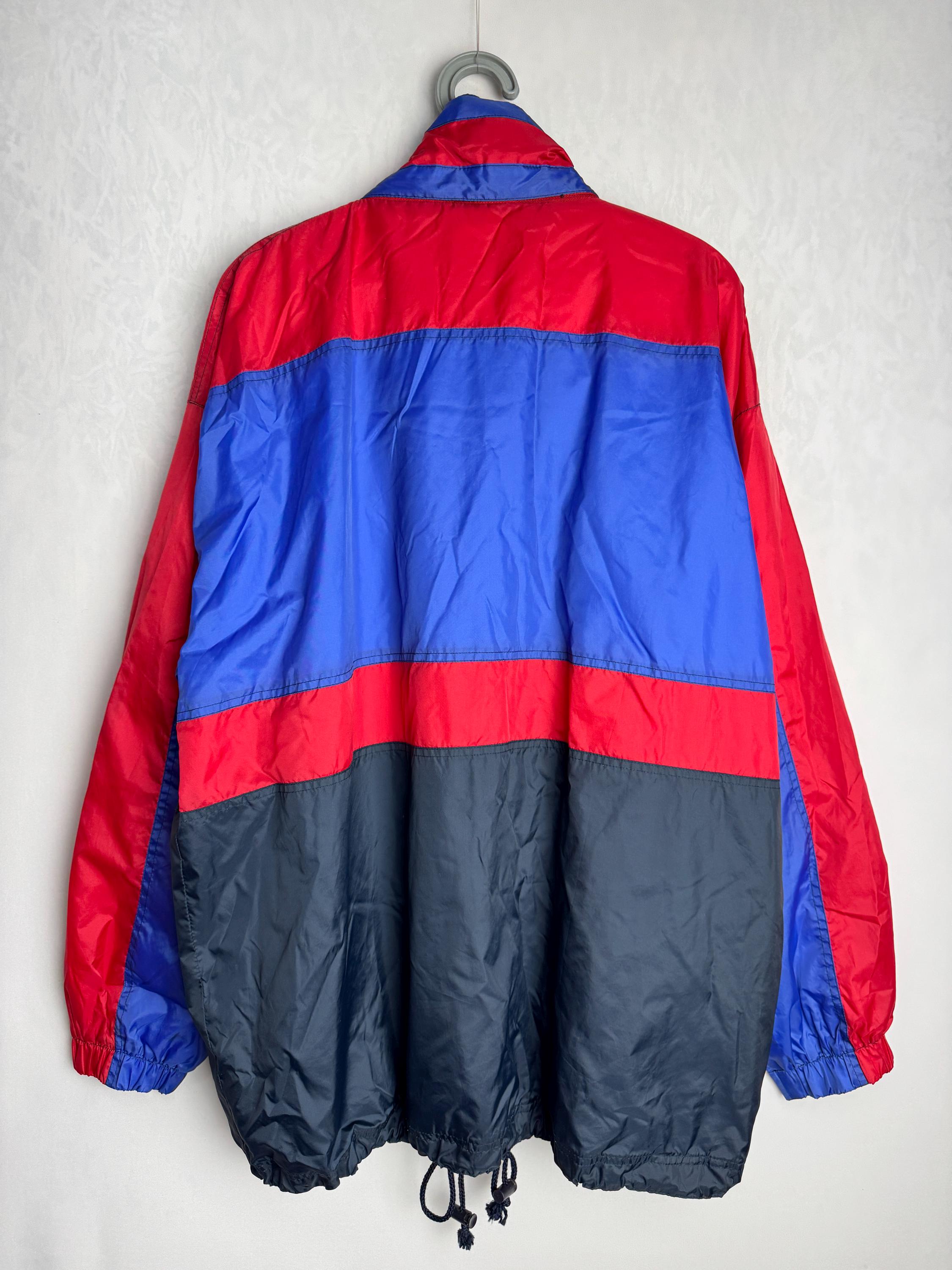 80〜90s  トラックジャケット ブルー レッド 90s Colorblock Unisex Windbreaker, Outdoor Zipped Track Jacket