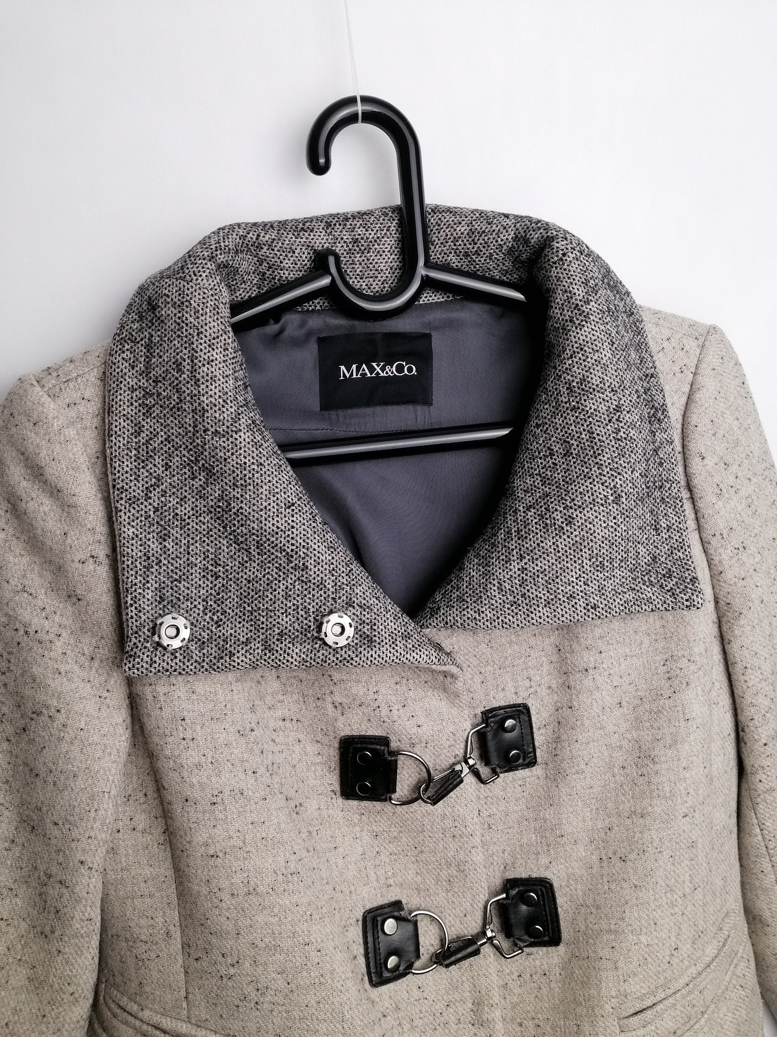 MAX&CO Vintage Womens Coat Max Mara Designer Light Gray Wool Etsy