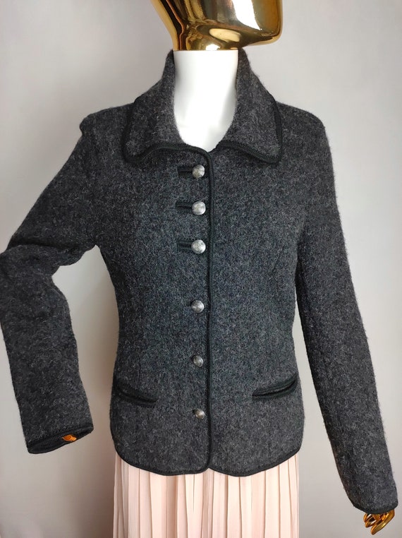 Boiled Wool Jacket, Austrian Wool Cardigan, Oktob… - image 5