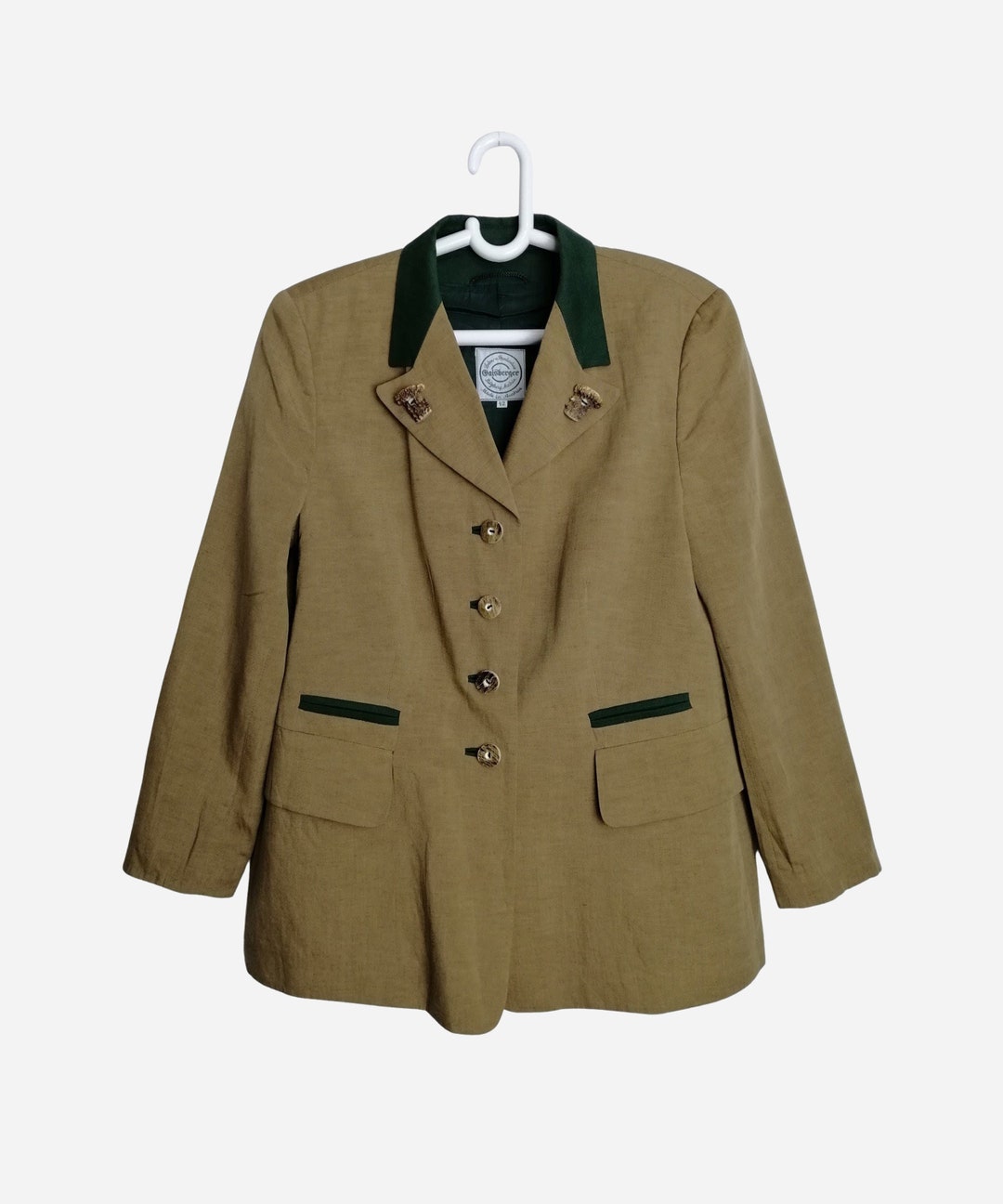 Made in Austria Vintage Trachten Jacket Linen Blend Traditional