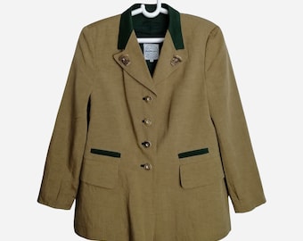 Made In Austria Vintage Trachten Jacket Linen Blend Traditional Austrian Folk Blazer Tyrolean German Bavarian Oktoberfest Dirndl Jacket