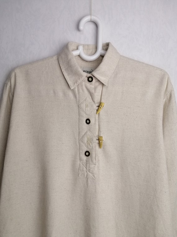 TRACHTEN Womens Folk Shirt, Linen Blend Dirndl Bl… - image 4