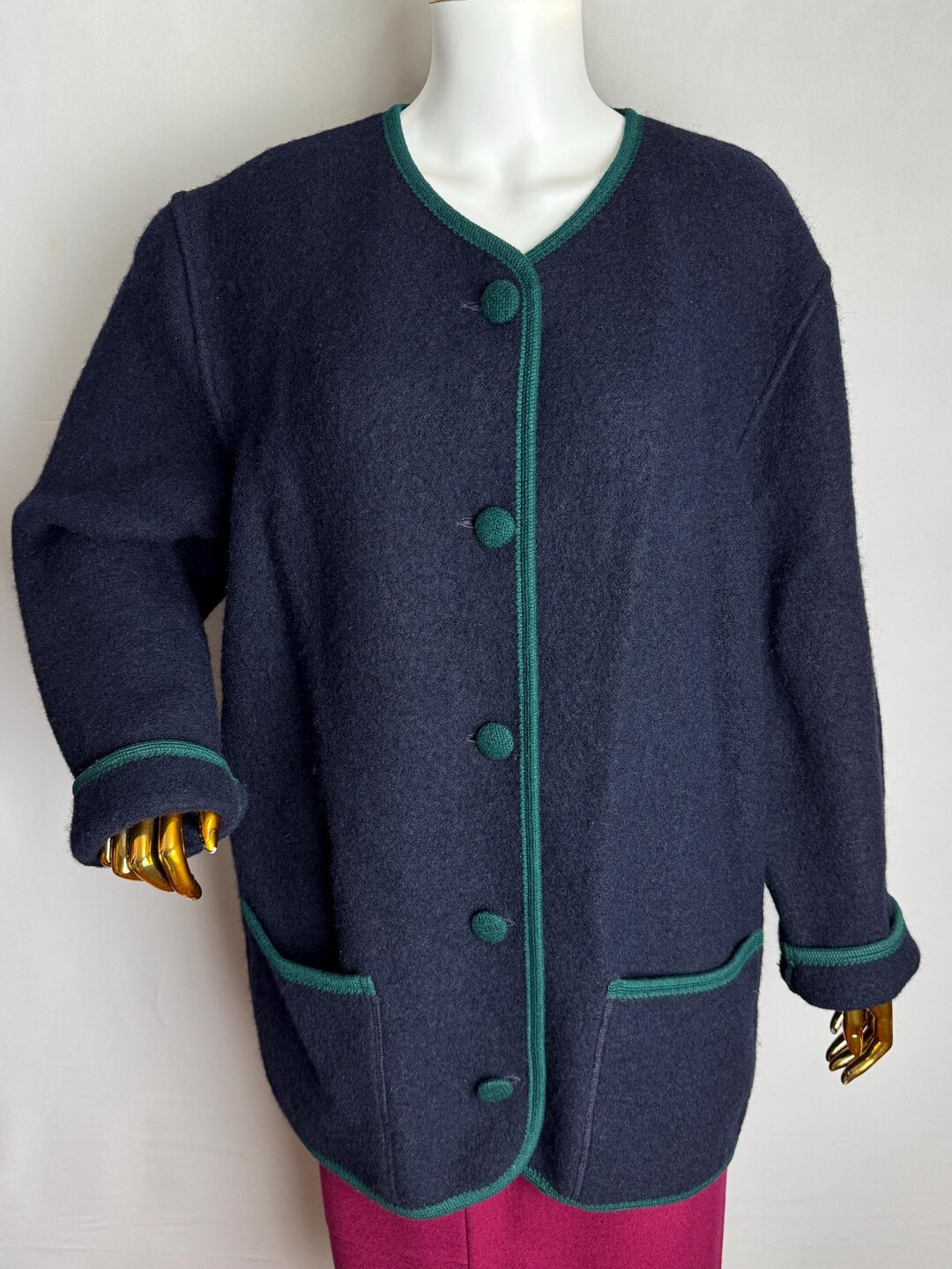 Boiled Wool Jacket, Austrian Wool Cardigan, Oktoberfest Trachten