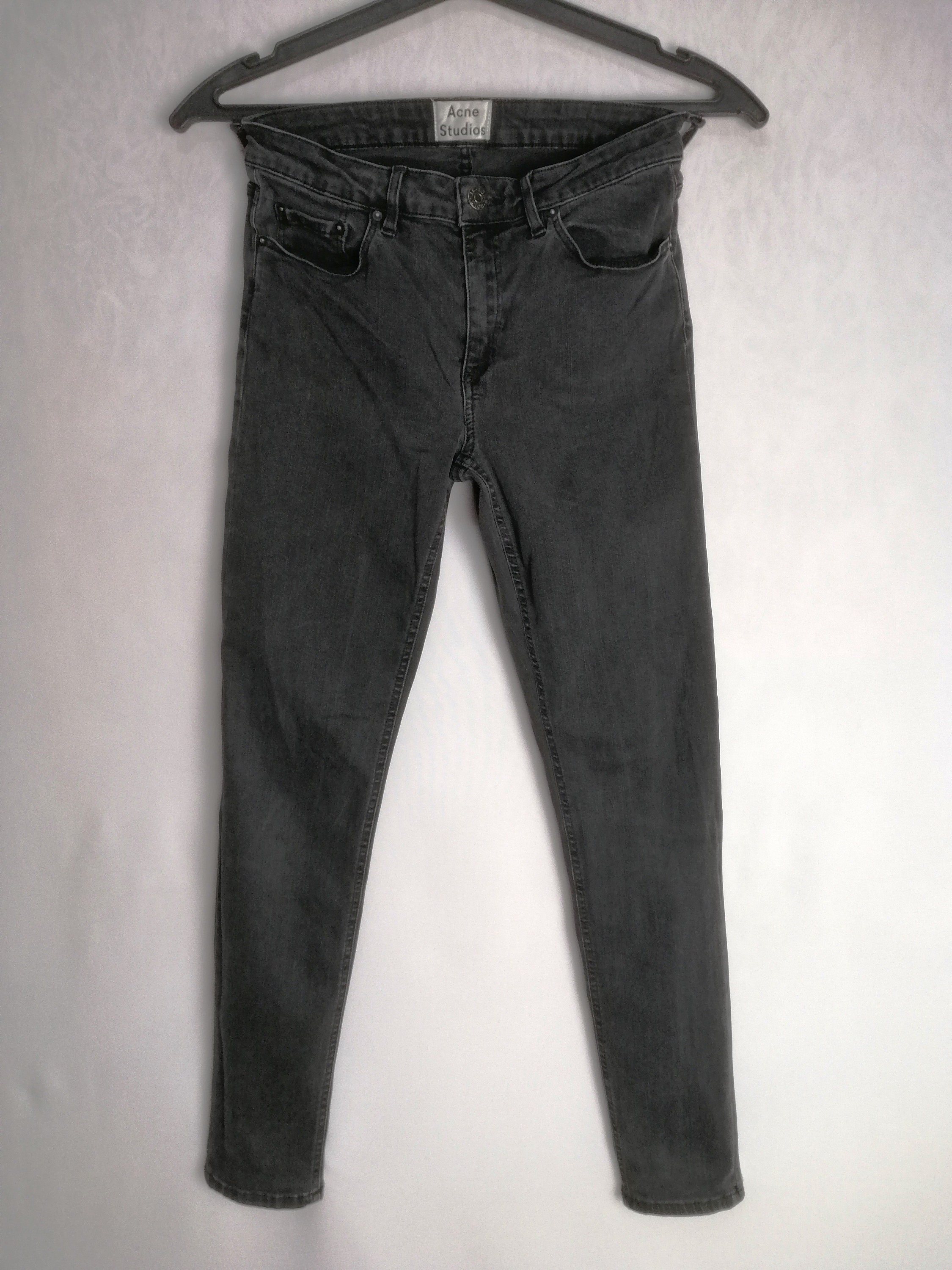 ACNE STUDIOS Skin 5 Used Black Jeans, Womens Black Washed