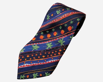 TED LAPIDUS Vintage Silk Neck Tie 80s French Designer Printed Necktie For Men Made In Italy Unique Silk Accessory Gift For Him
