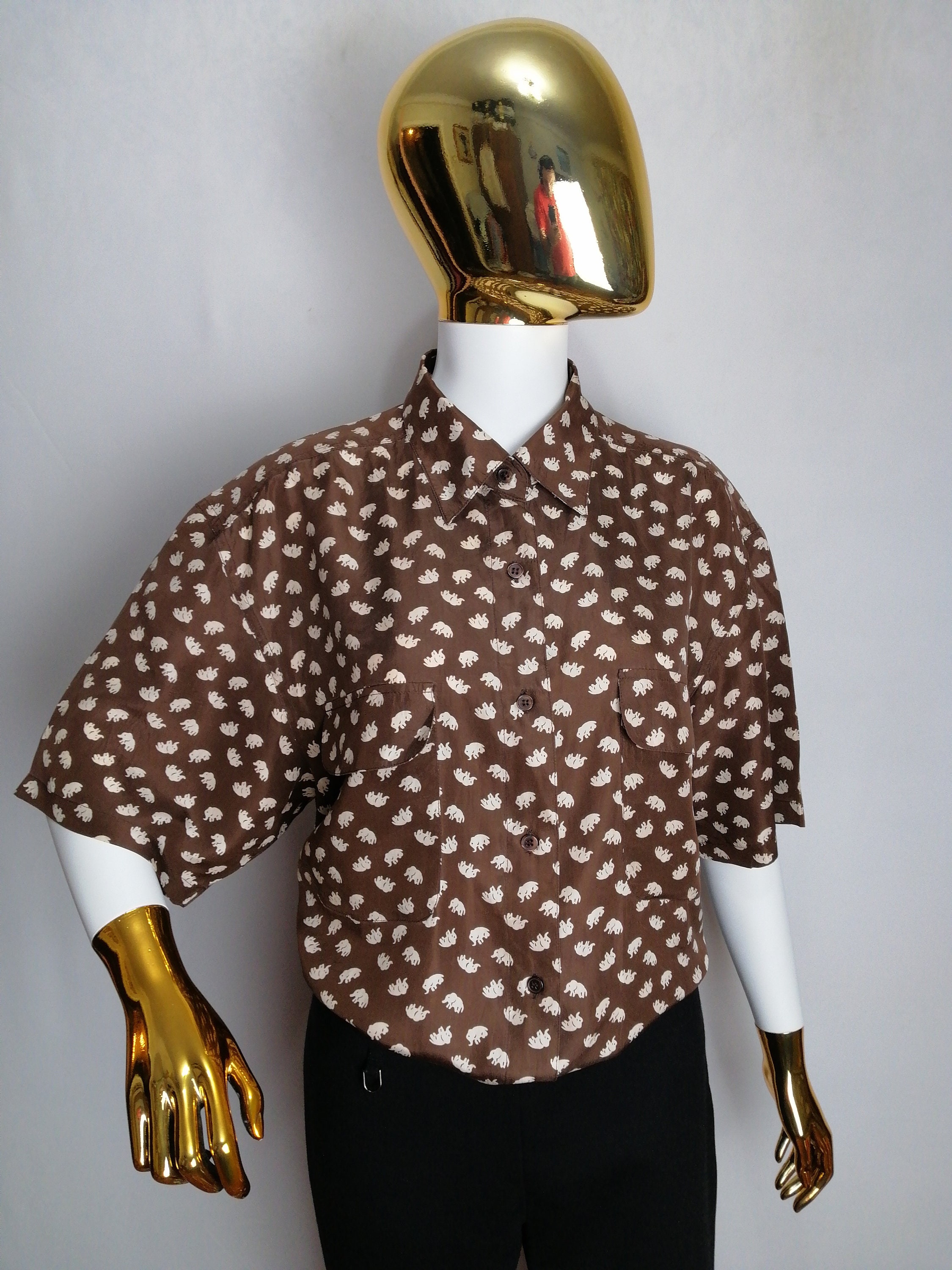 AMERI FOIL PRINT BABY TUNIC TOP アイボリー FOIL PRINT BABY TUNIC TOP
