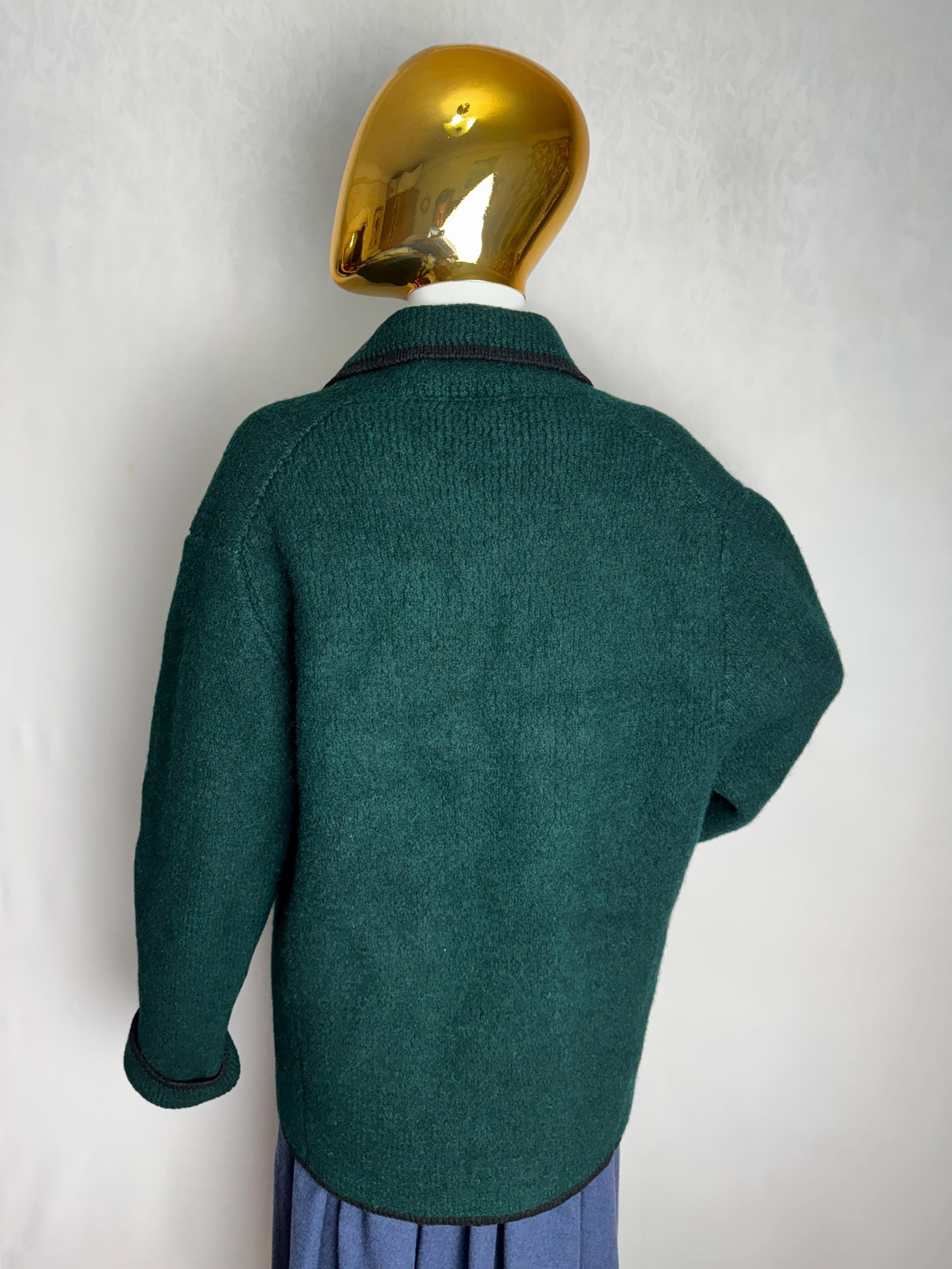 Boiled Wool Jacket, Austrian Wool Cardigan, Oktoberfest Trachten