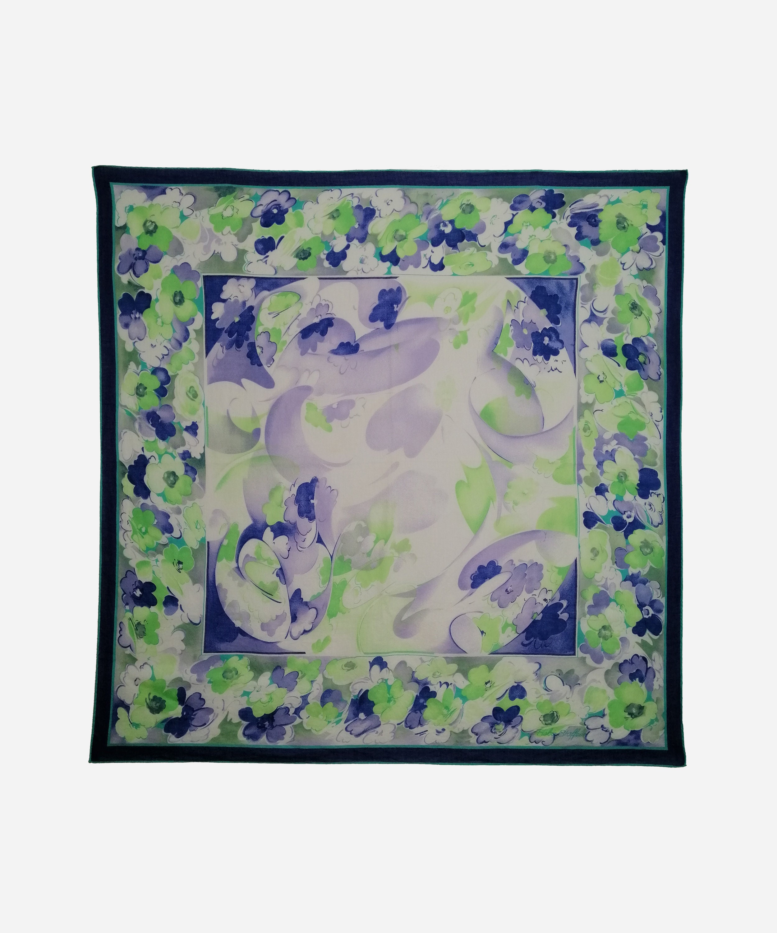 FRAAS Sciarpa Donna XL Stampa Floreale, 50x180 Cm, Pura In Cotone, Leggera Primavera/Estate, Lavaggio A Mano