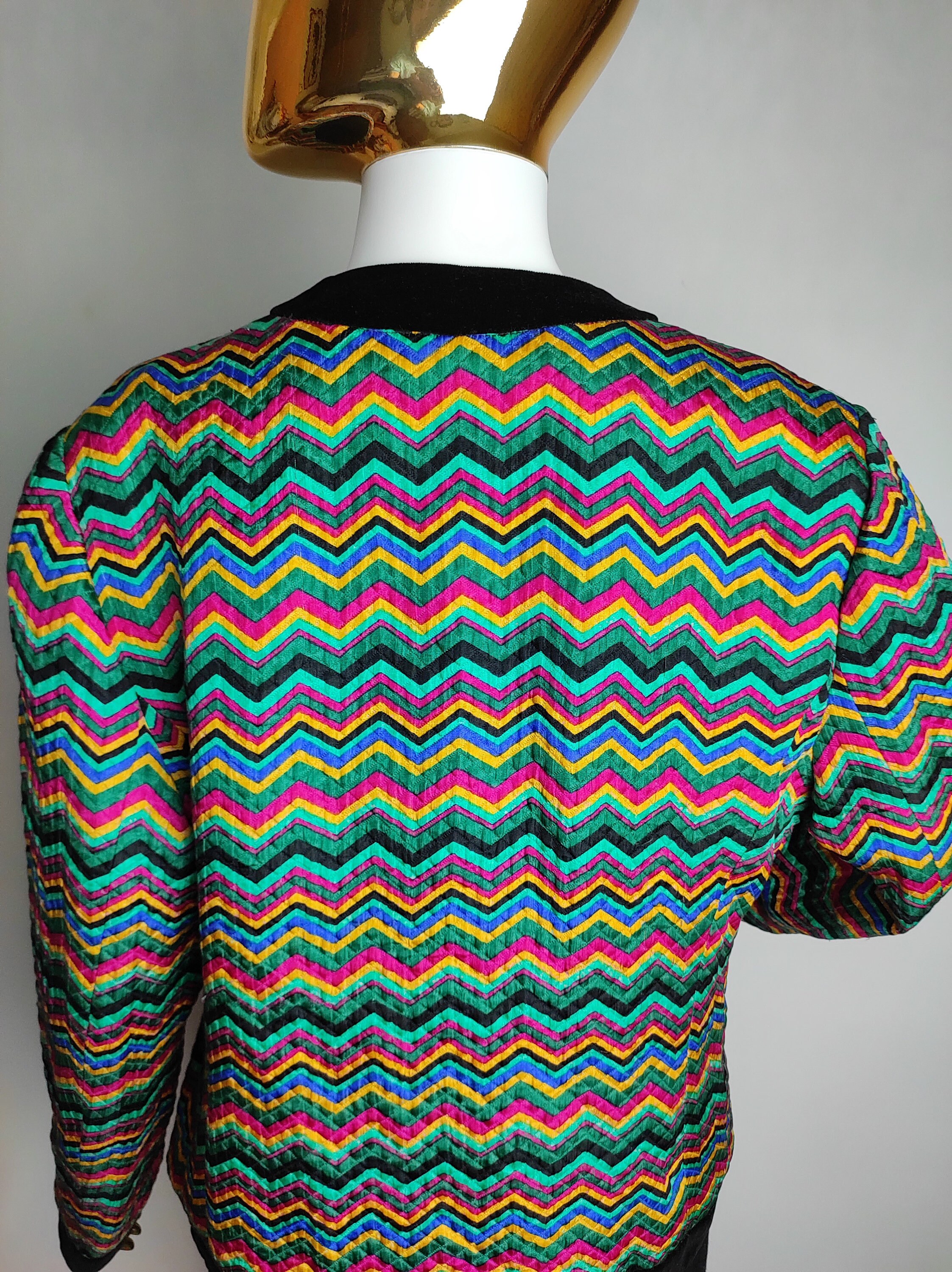 80s Vintage French Jacket, Multicolor Zigzag Pattern Blazer, Wool & Silk Retro Blazer, Geometric Print Festival Jacket, Made in France, XXL - Etsy 80s Vintage French Jacket, Multicolor Zigzag Pattern Blazer, Wool & Silk Retro Blazer, Geometric Print Festival Jacket, Made in France, XXL - Etsy