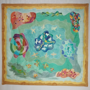 Hand Painted Silk Scarf in Jewel Colors — RED DIRT ROAD
