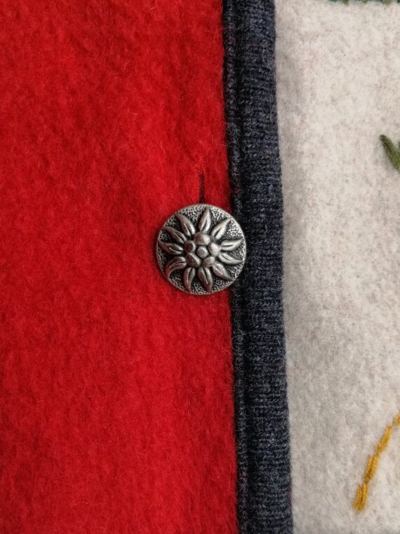 Austrian Boiled Wool Vest, 80s Trachten Dirndl Ve… - image 8