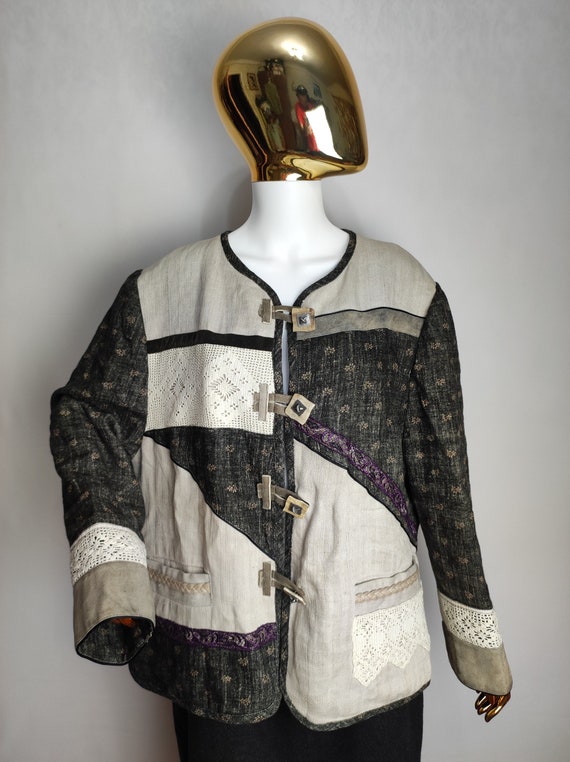 Dirndl Patchwork Jacket, Oktoberfest Trachten Jac… - image 5