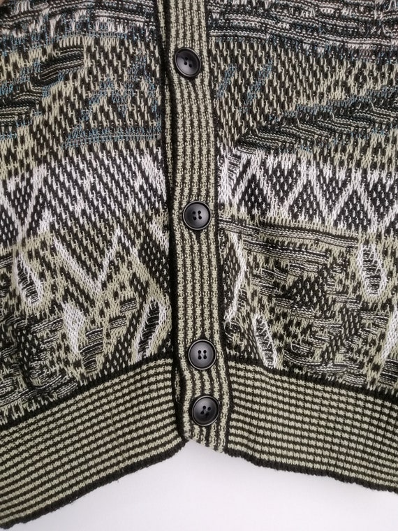 Oversized Mens Cardigan, 80s Cotton Blend Cardiga… - image 4