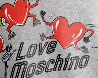 LOVE MOSCHINO T-shirt, Heart Print Tee, Authentic Fashion Designer