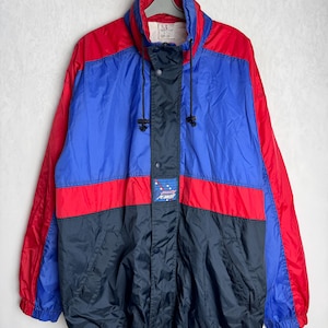 90s Colorblock Unisex Windbreaker, Outdoor Zipped Track Jacket, Oversized Nylon Windbreaker, Oldschool Lightweight Streetwear Jacket, XXL