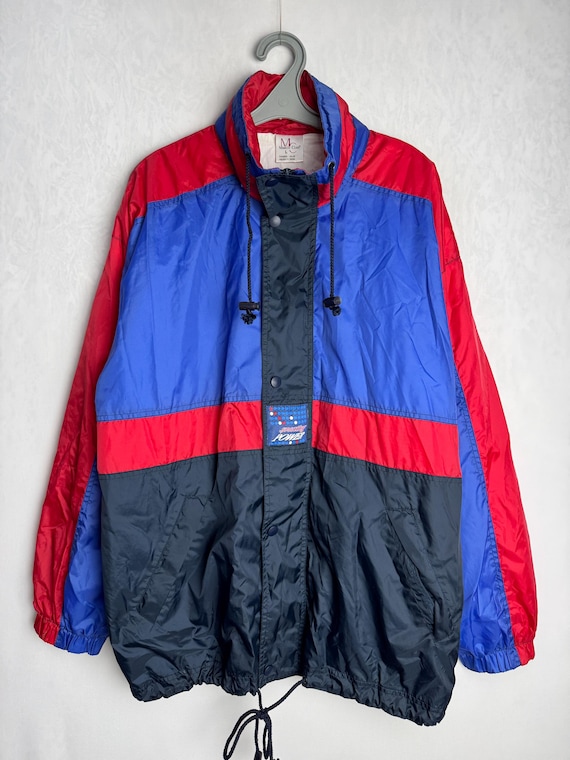 90s Colorblock Unisex Windbreaker, Outdoor Zipped Track Jacket