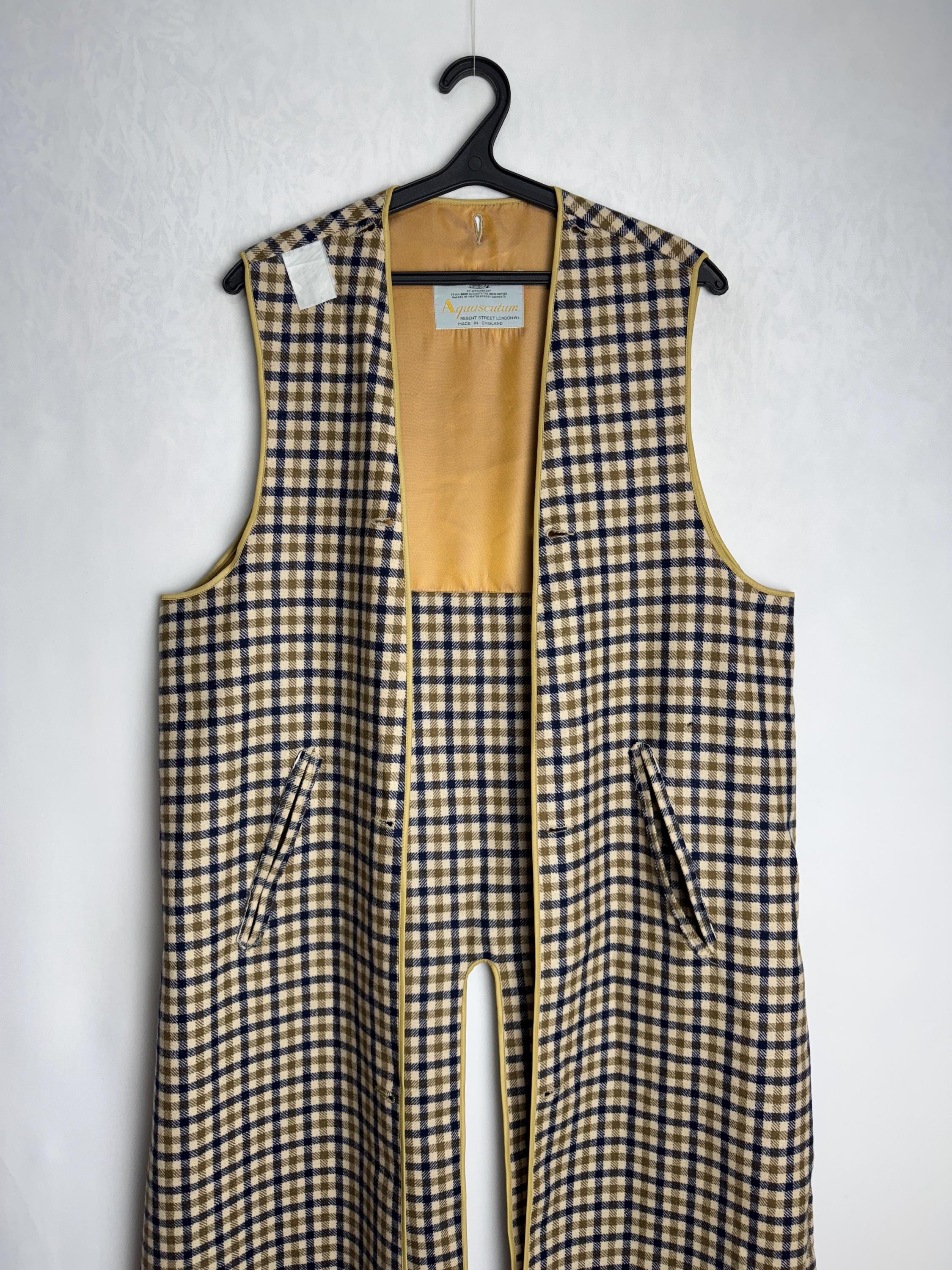 Aquascutum チェック柄 ロングコート L アクアスキュータム ステン 