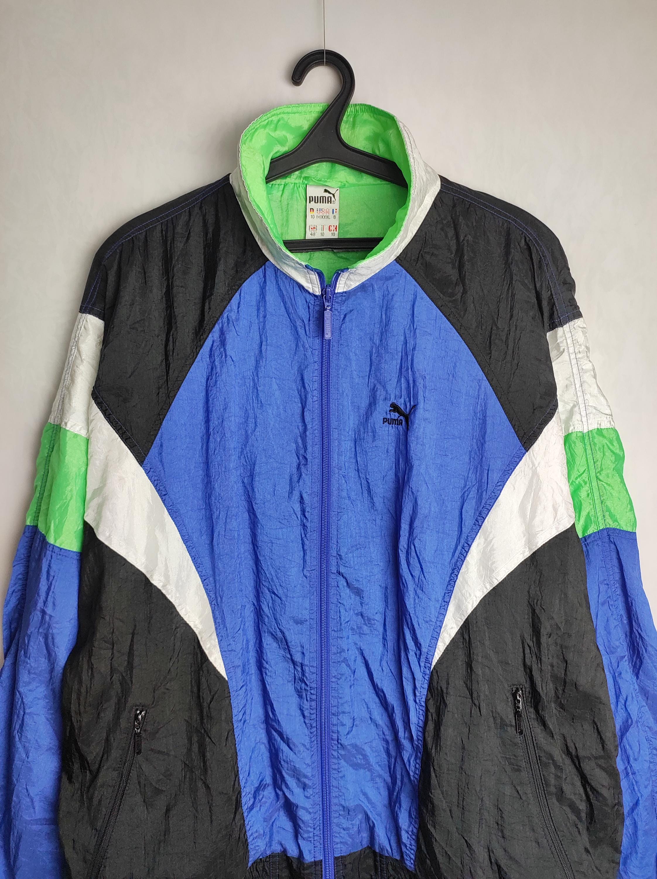 90s PUMA Colorblock Windbreaker, 80s Unisex Zipped Track