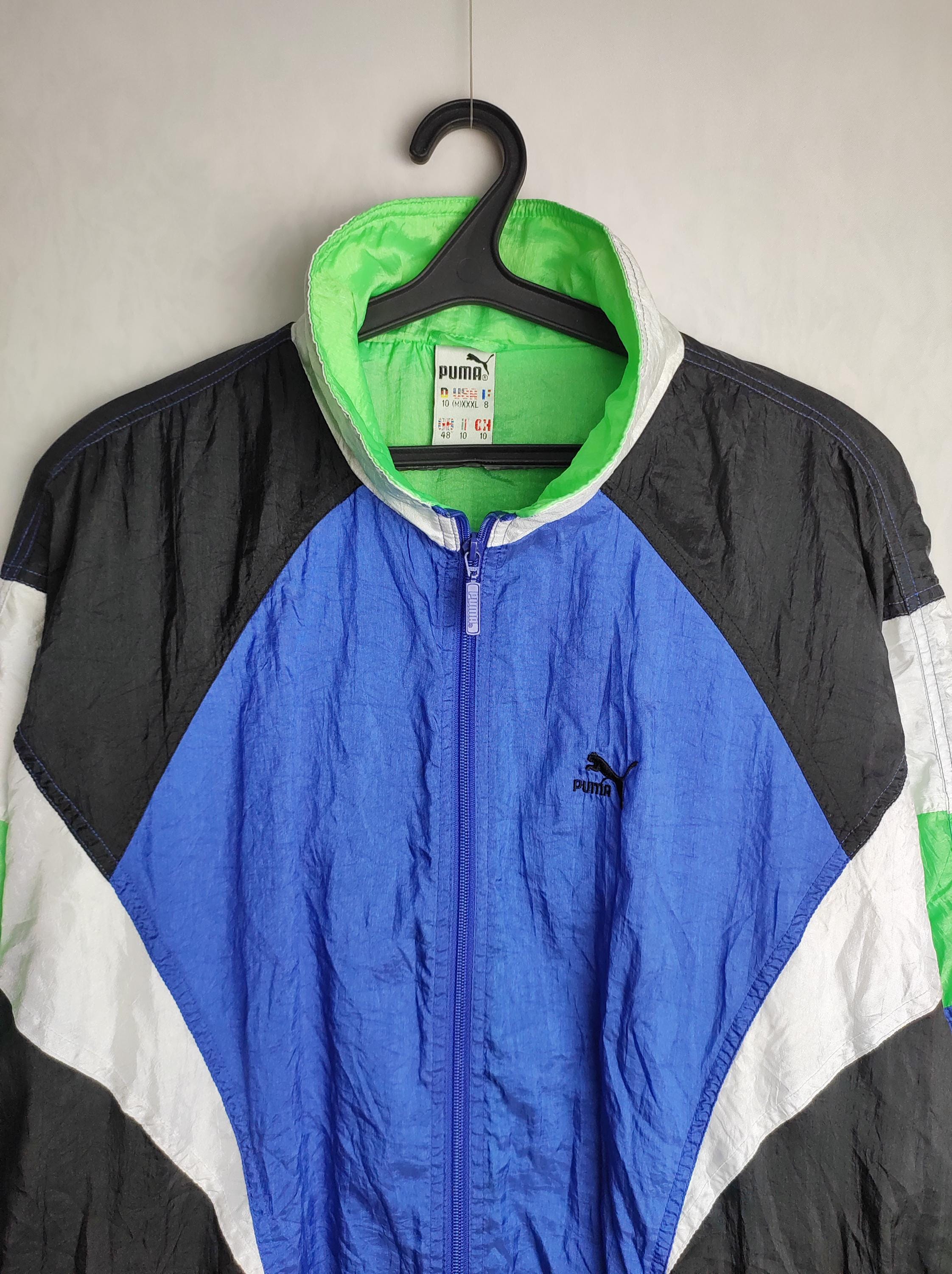 90s PUMA Colorblock Windbreaker, 80s Unisex Zipped Track