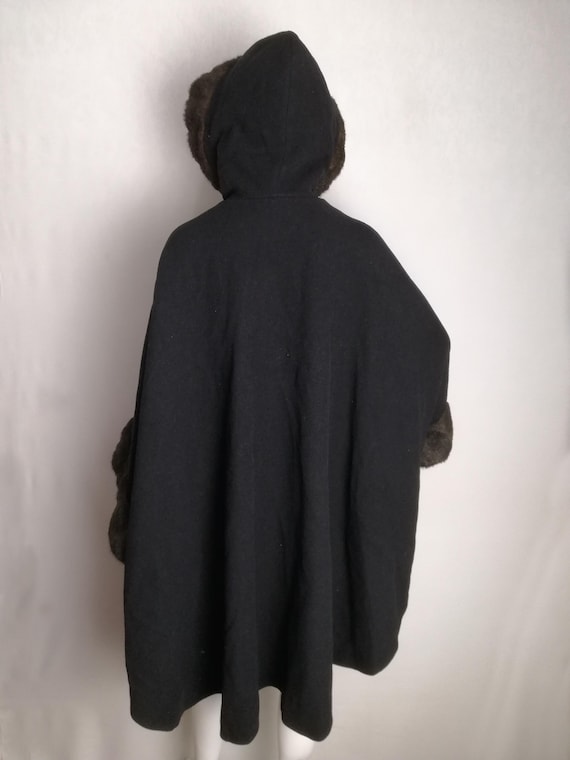 Austrian Loden Wool Cape, 80s Womens Trachten Coat