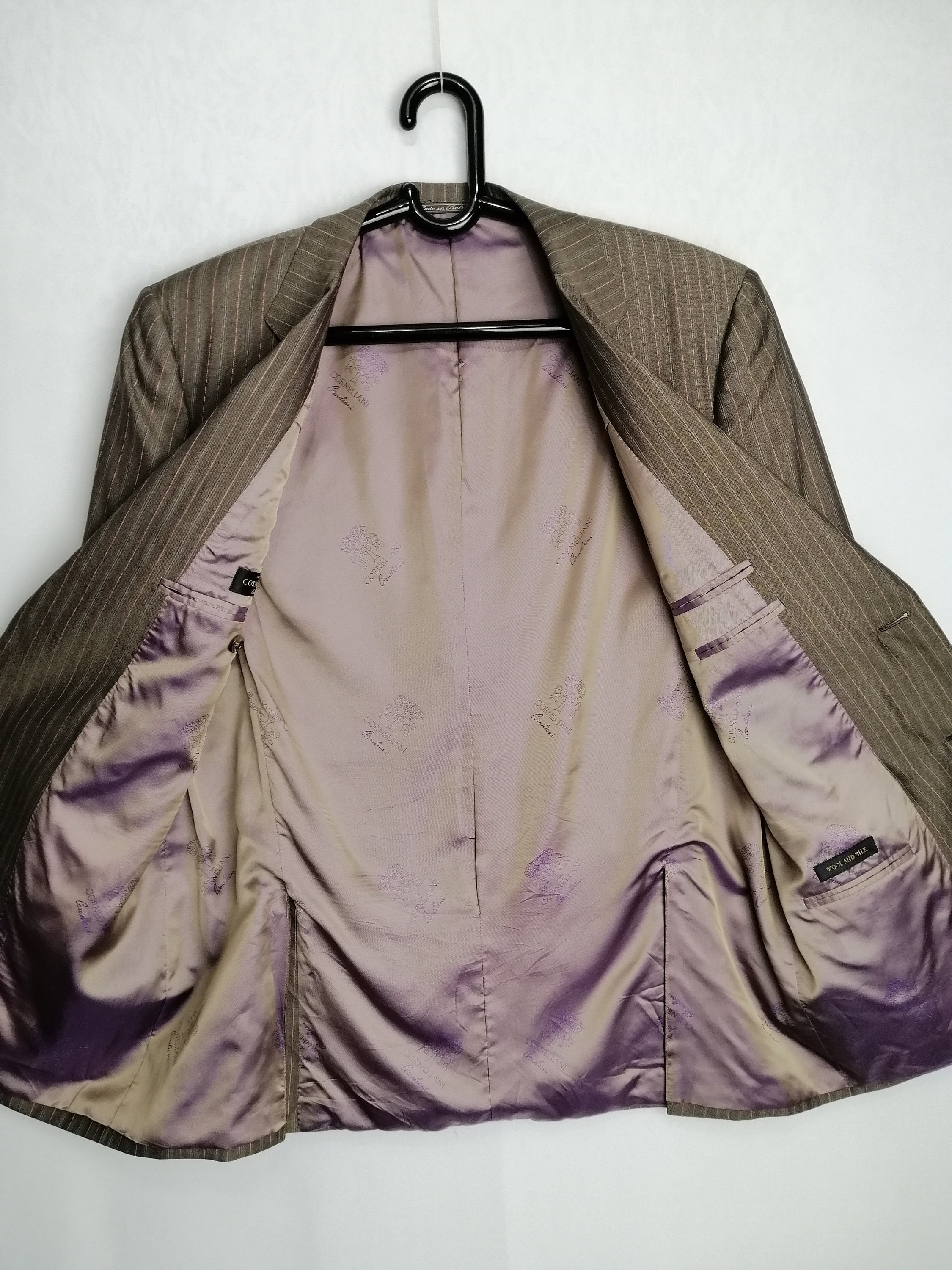 CORNELIANI Suit Jacket, Mens Wool & Silk Blazer, Italian Formal