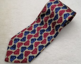 ERMENEGILDO ZEGNA Silk Tie, Geometric Pattern Necktie, Formal Statement Tie, Italian Classic Neck Tie, Mens Suit Accessories, Gift For Him
