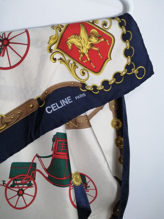 CELINE ヴィンテージ シルク スカーフ 80年代 フランス デザイナー 