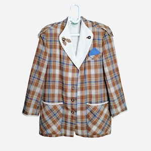 VINTAGE Womens Dirndl Jacket Linen Blend Trachten Alpen Jacket Tyrolean Austrian Traditional Folk Blazer Oktoberfest Bavarian Jacket