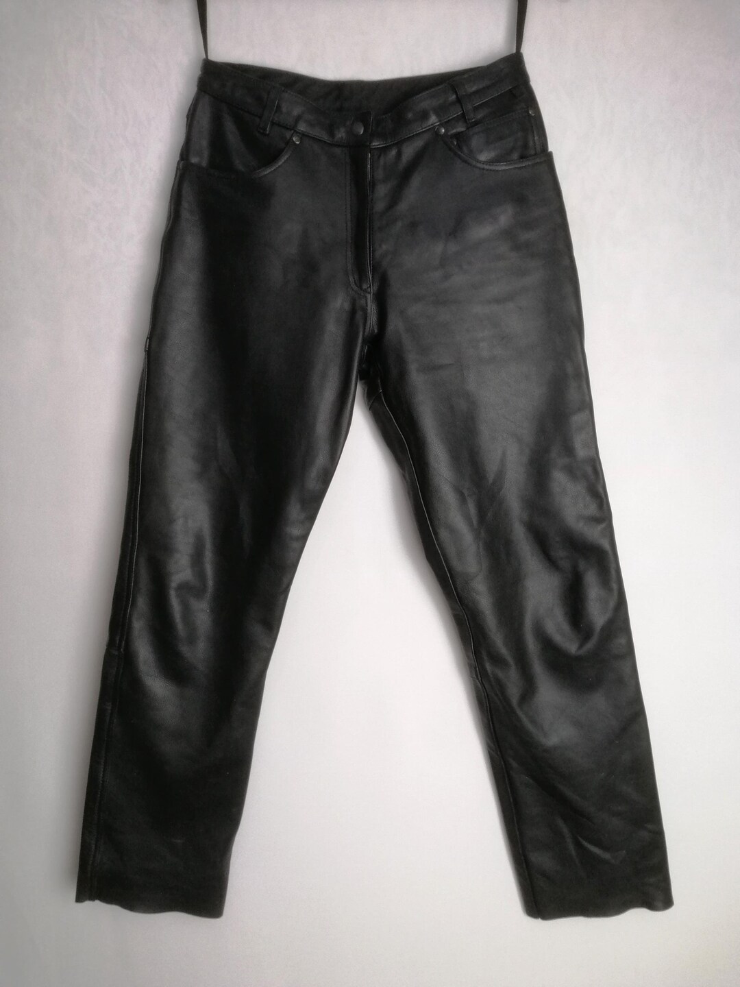 HEIN GERICKE Genuine Leather Pants, Women Black Leather Trousers ...