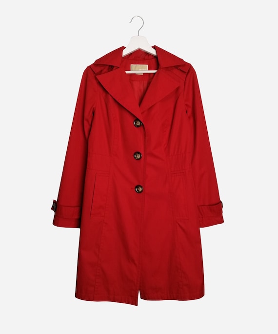 udtrykkeligt bunker Stue MICHAEL KORS Vintage Womens Raincoat Designer Red Cotton Blend - Etsy