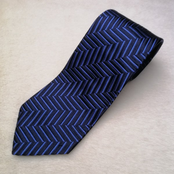 HUGO BOSS Silk Tie, Geometric Designer Necktie, Made In Italy Neck Tie, Statement Tie For Him, Classic Suit Accessories, Mens Birthday Gift
