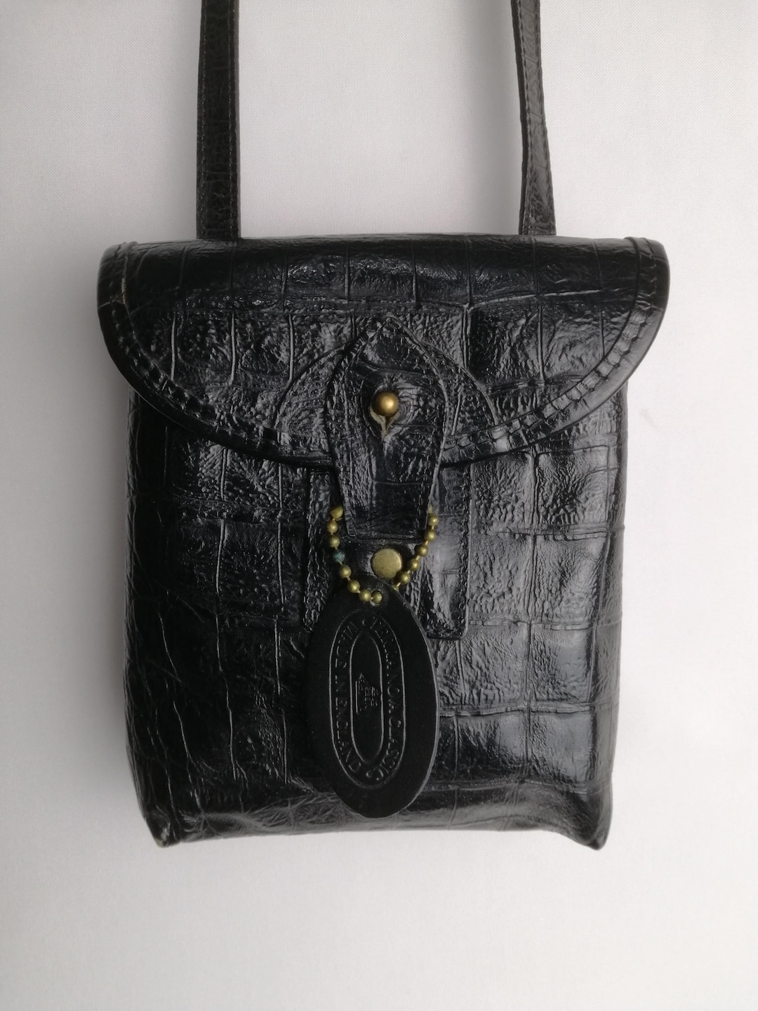 80er Jahre Echtleder Geldbörse, Vintage Unisex Leder