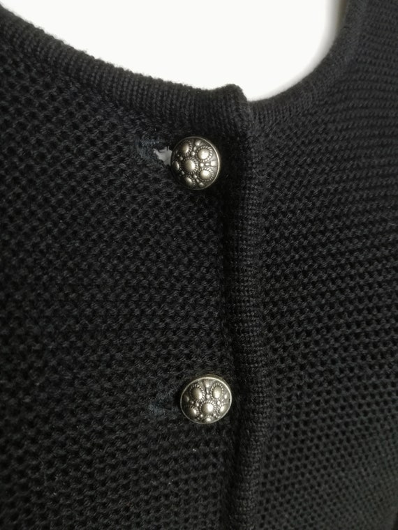 Austrian Cotton Cardigan, Black Dirndl Cardigan, … - image 9