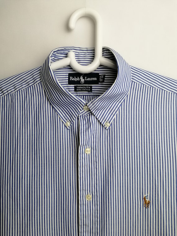 RALPH LAUREN Vintage Mens Shirt Oversized Striped Button Down - Etsy Denmark