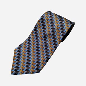 ERMENEGILDO ZEGNA Vintage Herren Seidenhalsband Italienische Designer geometrische Krawatte für Männer made in Italy Geschenk für Ihn