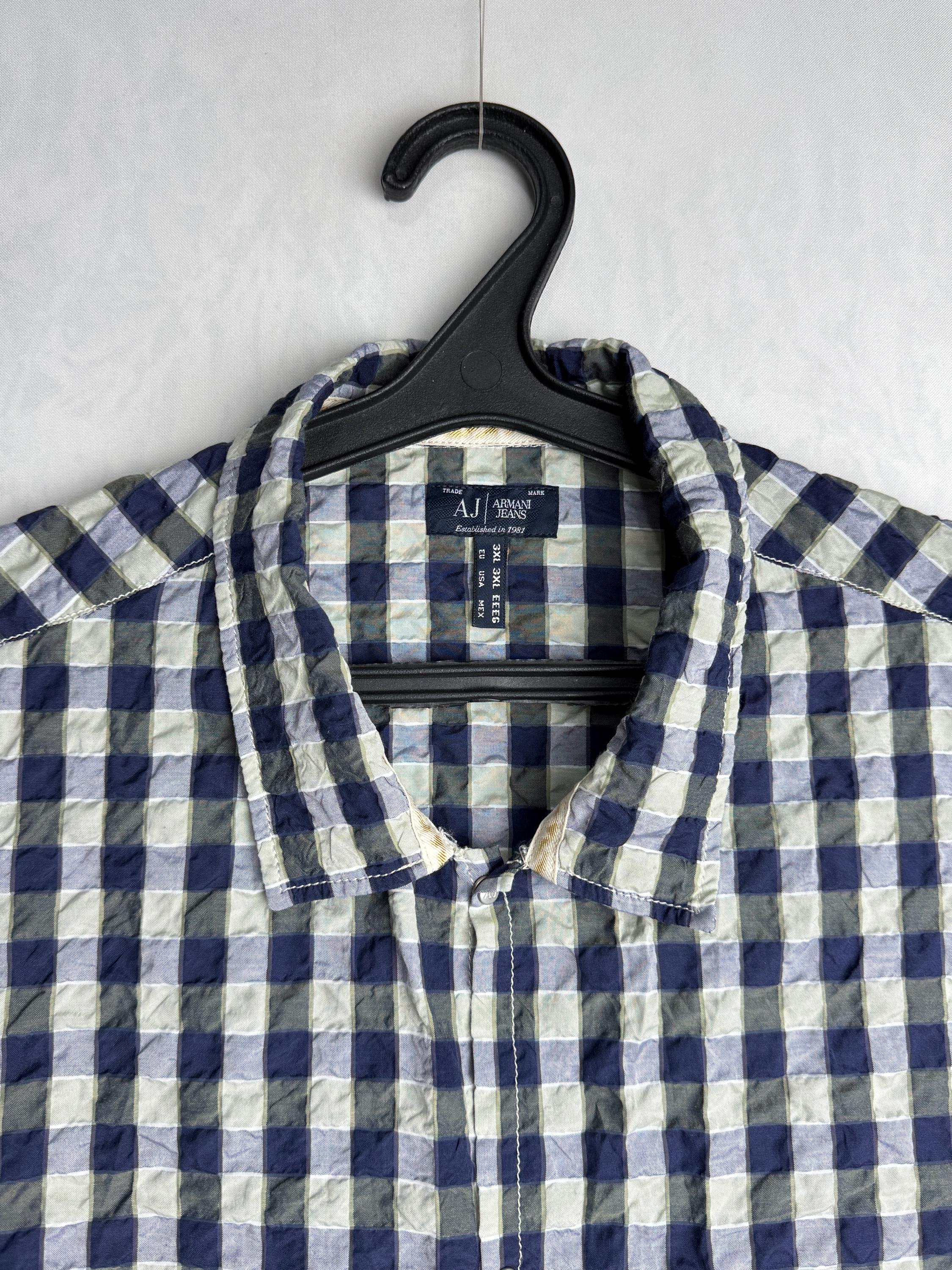 ARMANI JEANS Mens Check Shirt, Y2K Giorgio Armani, Italian