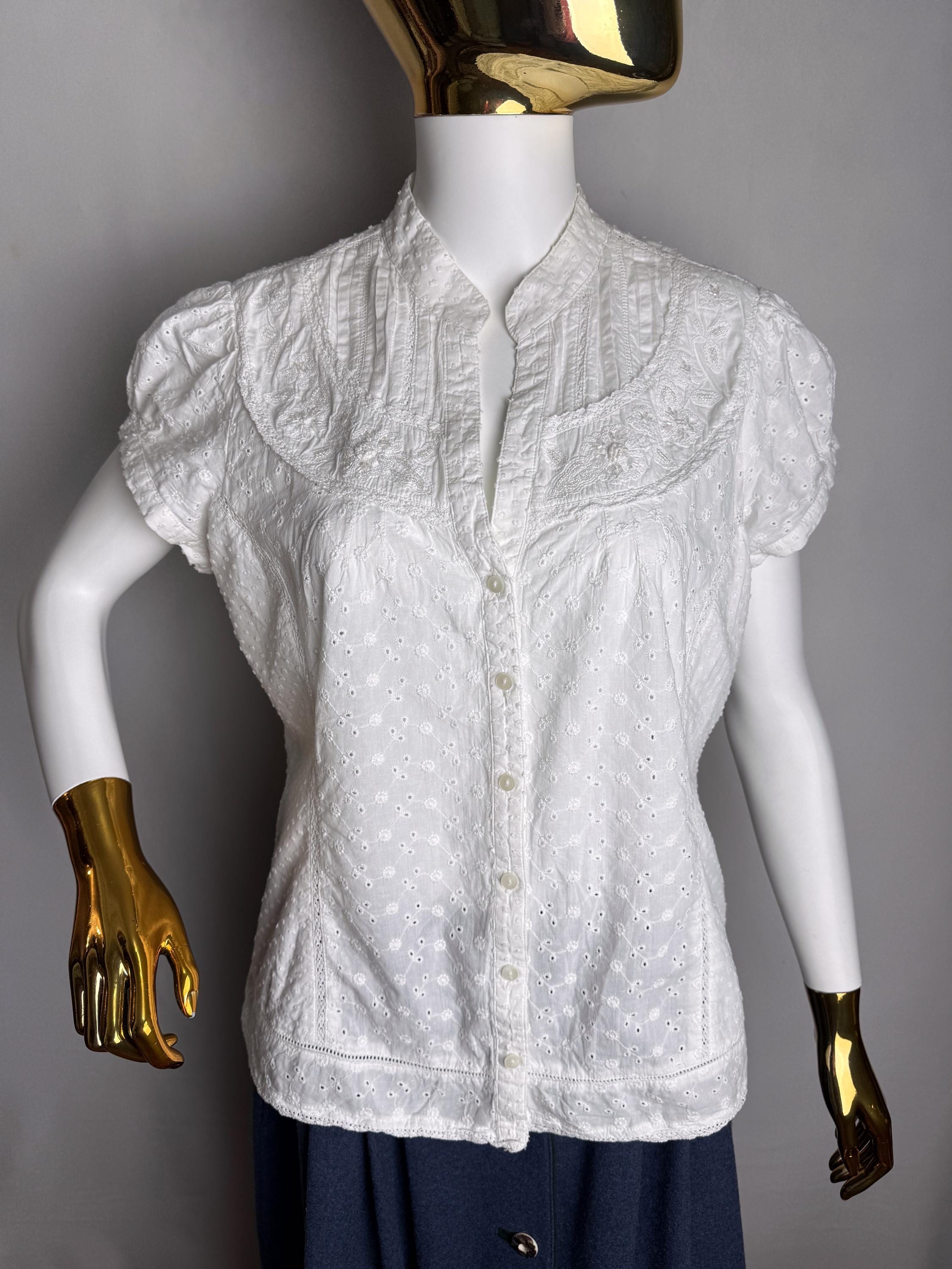 Cutwork Lace Shirt - Etsy Canada