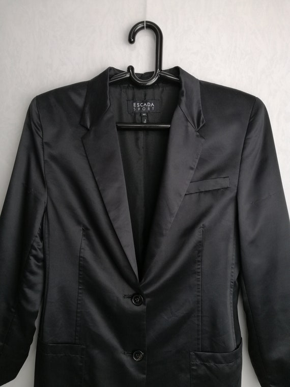 ESCADA SPORT Vintage Womens Fitted Blazer 2000s Designer Black Polyester  Jacket Minimalist Elegant Long Blazer for Ladies -  Canada