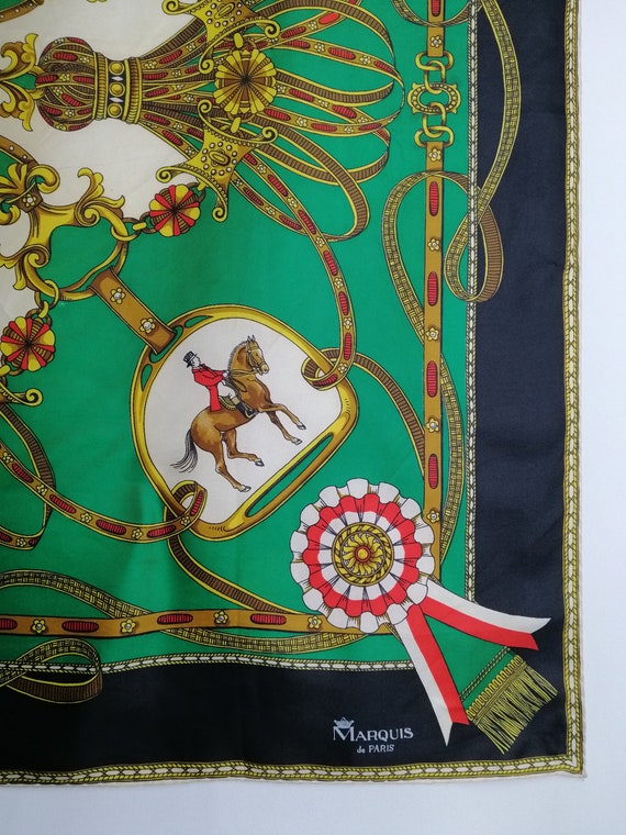 VINTAGE Equestrian Silk Scarf 60s Pure Silk Horse Pri… Gem