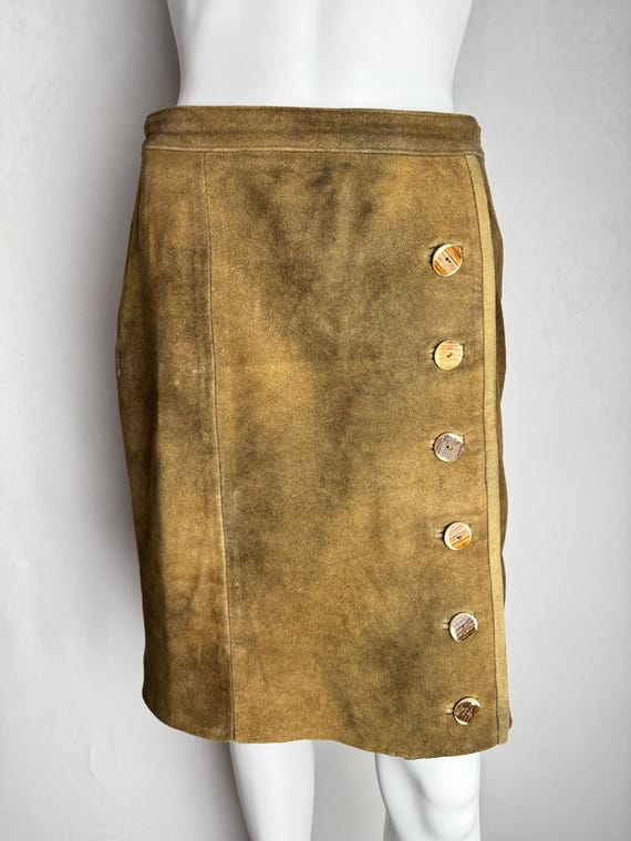 Jupe trachten en cuir véritable, jupe autrichienne en daim