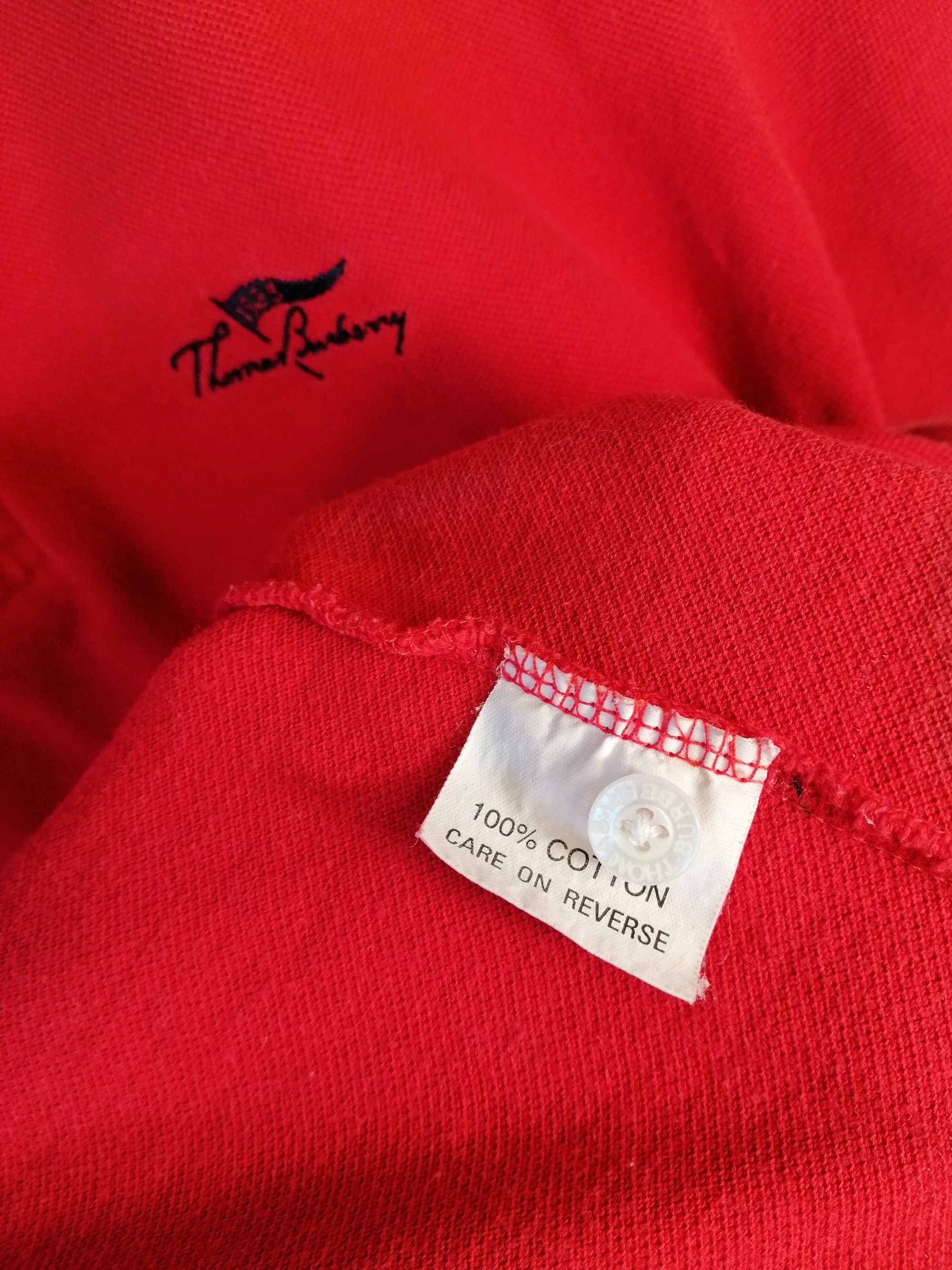THOMAS BURBERRY Vintage Mens Polo Shirt 90s Burberrys of