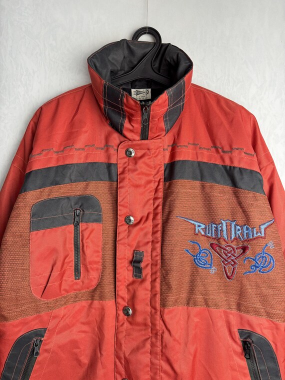 90er Vintage Skijacke, Österreichische Herren Skijacke, Rote