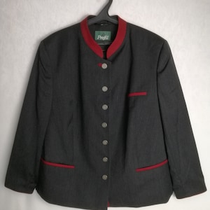 Dirndl Loden Wool Blazer, Oktoberfest Trachten Jacket, Traditional Austrian Jacket, Tyrol Folk Blazer, German Bavarian Alpen Jacket, 3XL